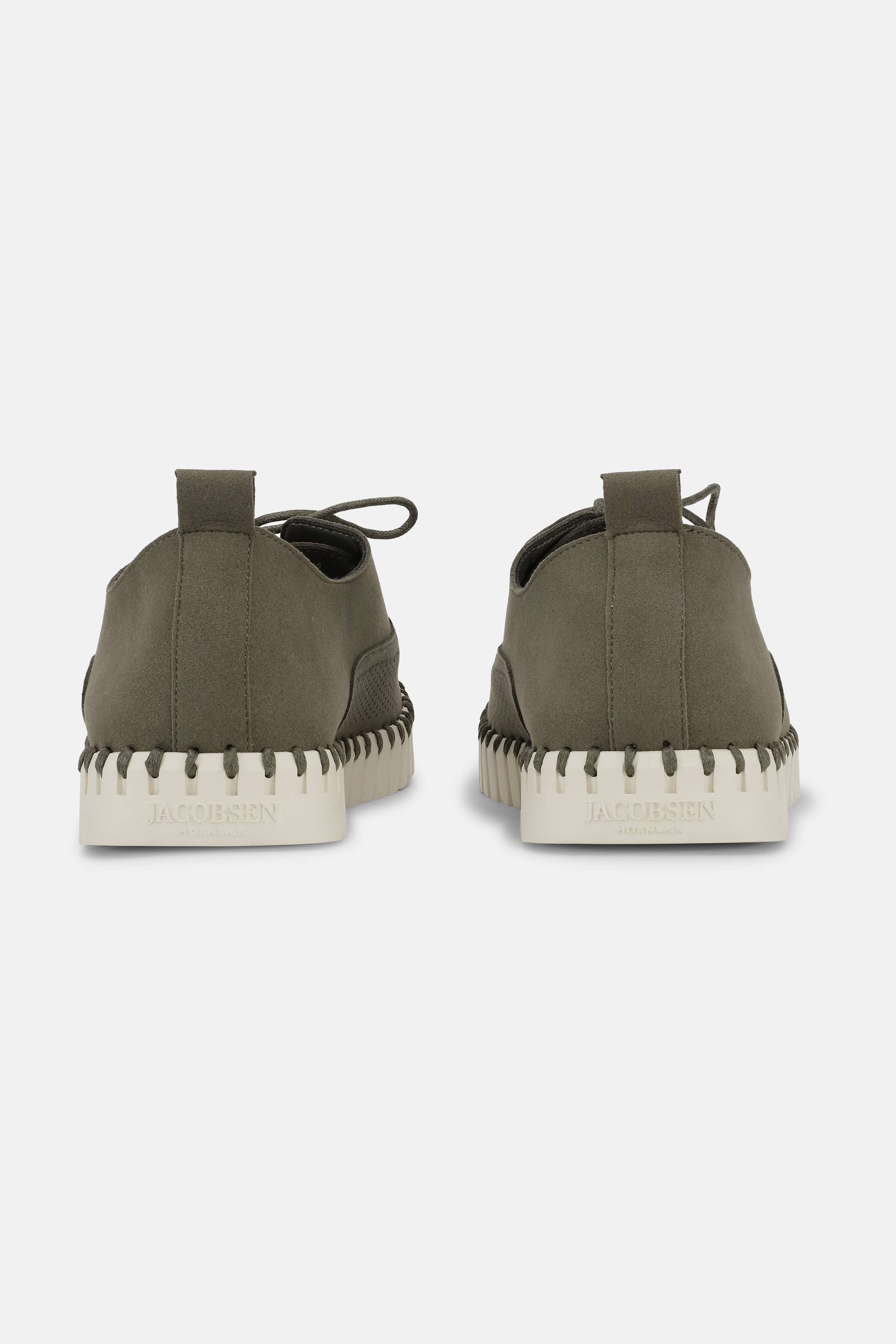 Herresko Med Lisser - Deep Olive Pearled Ivory